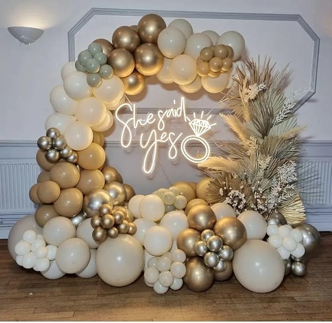 Sand White and Gold Balloon Arch Kit - Image 6