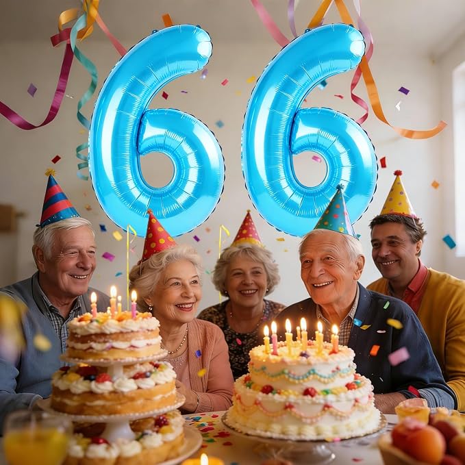 40 Inch Number 66 Balloons for 66th Birthday Party Decorations, 0-100 Jewelry - Image 2