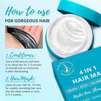 Deep Conditioning Hair Mask for Damaged Hair Treatment - Keratin Hair Care for Hydrating Repair for Dry, Curly, Color-Treated & Frizzy Hair - Controls Frizz, Fixes Split Ends, Boosts Shine, 4.06 fl.oz