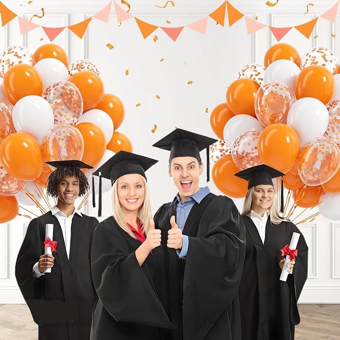 60pcs Orange and White Balloons 12inch - Image 5