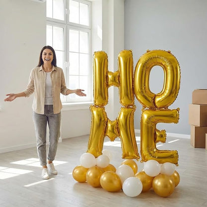 Gold Letter H Balloons, 40 Inch Large Foil Letter Balloons, Custom Phrase - Image 5