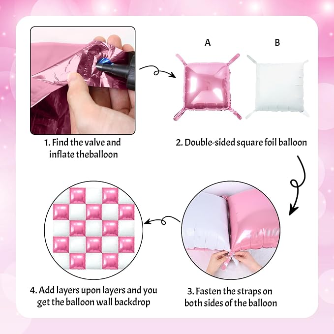 HILAVO Pink and White Square Balloon - Image 8