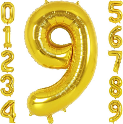 40 Inch Gold Number 9 Foil Balloon by TNCDJKPA