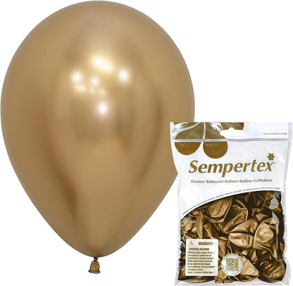 Sempertex Round Reflex Gold Balloons, 11 Inch, Graduation, Baby Shower by Sempertex