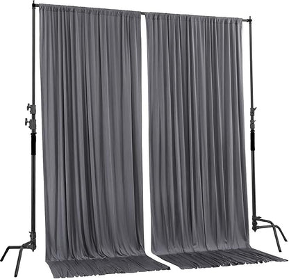 AK TRADING CO. 10 feet x 10 feet Charcoal IFR Polyester Backdrop Drapes - Image 2