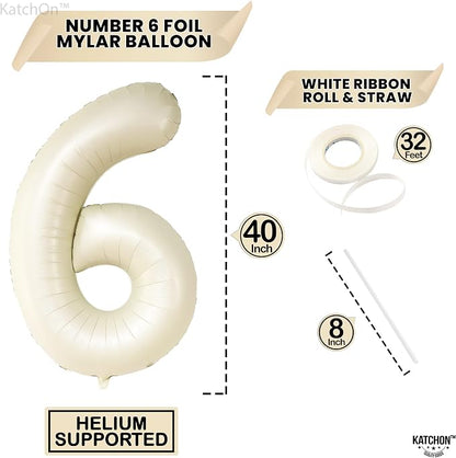 KatchOn Cream Number 1 Balloons - Image 4