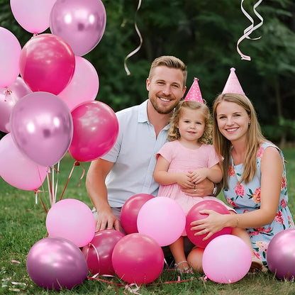 100Pcs Pink Balloons 12Inch Hot Pink Metallic Pink Balloon Light Pink Balloon - Image 5