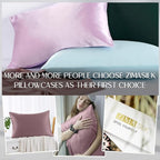 ZIMASILK 100% Pure Mulberry Silk Pillowcase for Hair and Skin Health,Soft and Smooth,Both Sides Premium Grade 6A Silk,600 Thread Count,with Hidden Zipper,1pc (Queen 20''x30'',Dark Mauve)