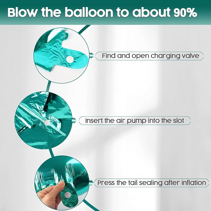3 Balloon - Teal Birthday Number Balloons, 40 Inch Decorations Men Women | Teal - Image 6