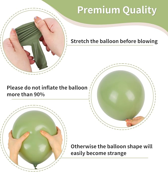 RUBFAC Pink and Sage Green Balloons, Party Easter Balloons Metallic Gold - Image 3