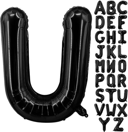 Lovoir 40 Inch Large Black Letter U Balloons Big Size Jumbo Mylar Foil Helium by Lovoir