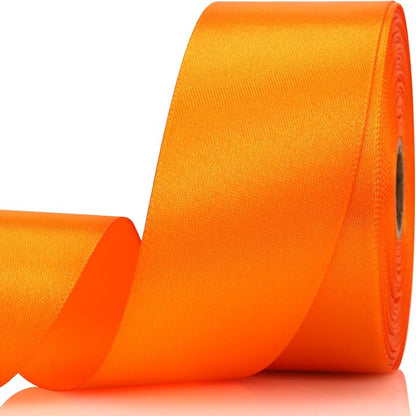 1-1/2 Inch 30 Yards Orange Solid Satin Ribbon by Unknown