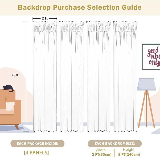 2×8FT-4PCS Champagne Sequin Backdrop Curtains Panels, Photography Backdrop - Image 6