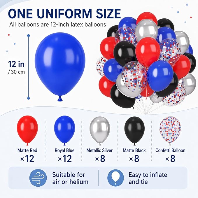 Red Blue Black Balloons - Image 3
