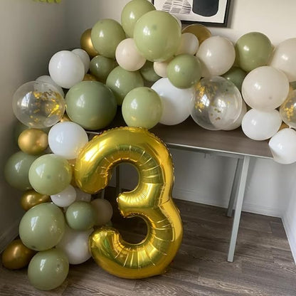 Dusty Sage Green Blue Balloons, 12 Inch Latex Balloon Set - Image 3