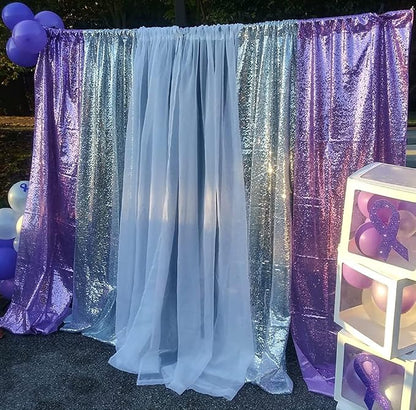 Poise3EHome Silver Sequin Backdrop Curtains, 2ft x 8ft Sequin Photography - Image 7