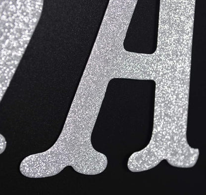 Congratulations Banner, Graduation Party Decor | Silver Glitter Congrats Sign - Image 3