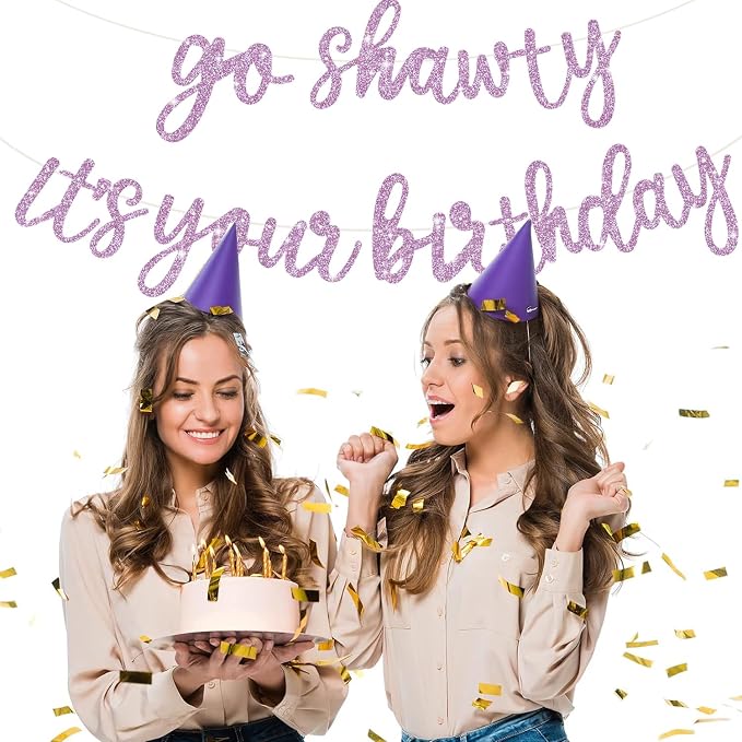 BEISHIDA Light Purple Go Shawty It's Your Birthday Banner - Image 6