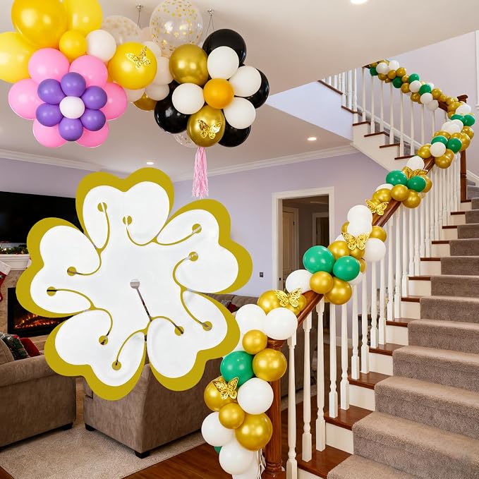 8Pcs Balloon Flower Clips Double Layer Plum Blossom Party Decor | Reusable - Image 3