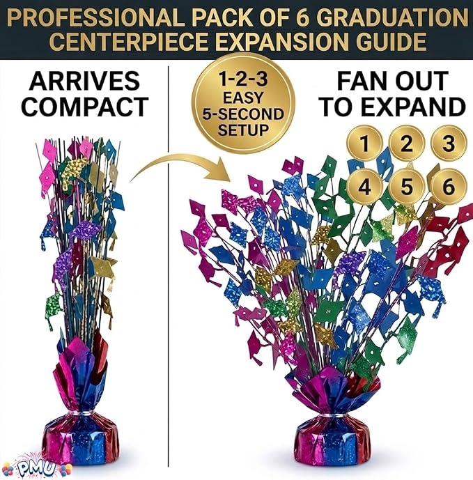 PMU 7 Pcs Multicolor Graduation Balloon Weights, Graduation Centerpieces - Image 6