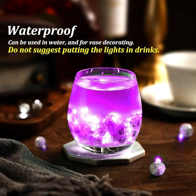 50pcs Pink LED Balloon Light, Mini Tiny Light Round Led Ball Lamp - Image 4