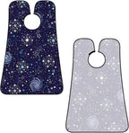 Strong Suction Cup Beard Grooming Bib, Non-Stick Hair Catcher, Waterproof, for Shaving, Space Galaxy Constellation Zodiac Star Purple Blue
