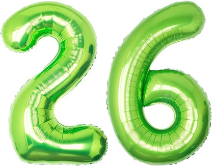 40 Inch Green Number 26 Balloon Lime Big Large Helium Number 0-9 | Giant by SULALABOO