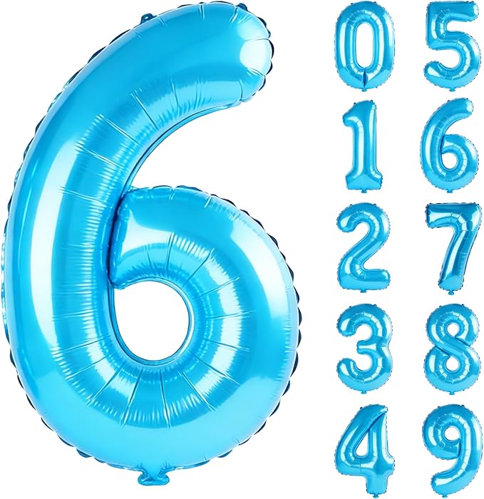 40 Inch Number 6 Balloons for 6th Birthday Party Decorations, 0-100 Jewelry by FOBELEC