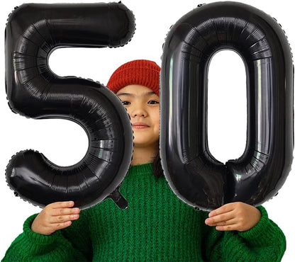 Number Balloons Black Party Balloon - Image 4
