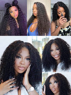 Julia Hair Bye Bye Knots Glueless Wig Curly Pre Cut Lace Front Wigs Human Hair for Women 12A Upgrade 7x5 Lace Closure Wig Pre Plucked with Pre Bleached Knots Put on and Go Natural Color 20 Inch