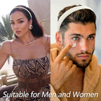 VELSCRUN Headbands for Women 7 Pcs Different Pearl Fashion Knotted Solid Head Bands Pearl Headband Non Slip Thin Hair Band for Womens Gilrs Thick Short Hair Face Wash Hair Accessories