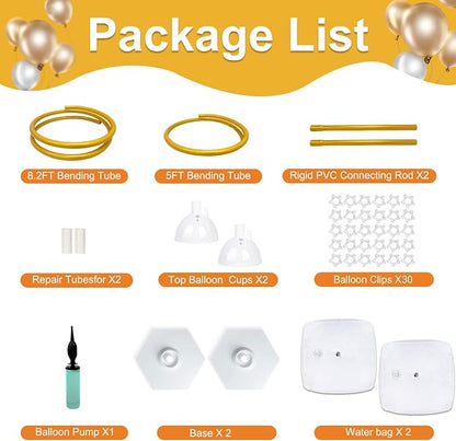 Gold Balloon Arch Stand Kit, 9.3ft & 6ft Free Bending Soft Balloon Flower - Image 2