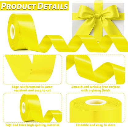 1 1/2In 30Yards Lemon Yellow Ribbon - Image 3