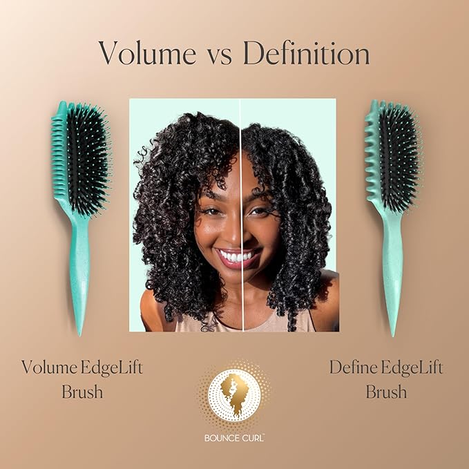 Bounce Curl EdgeLift Brush Duo - Includes Teal Volume & Pink Define EdgeLift Brushes for Volumized and Defined Curls
