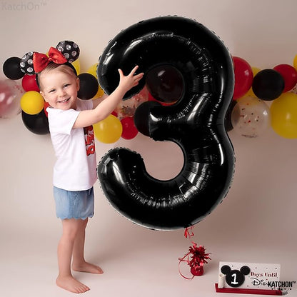 KatchOn Black Number 3 Balloon 40 Inch, 3rd Birthday Decorations - Image 6