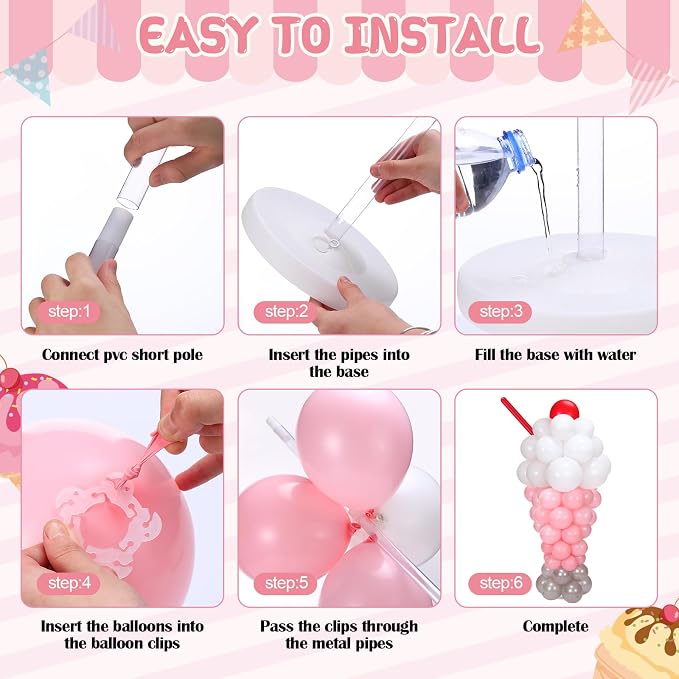 2 Set Ice Cream Balloon Column Stand Kit - Image 2