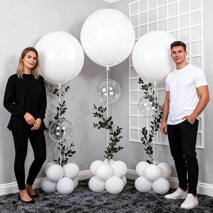 50 Inch Giant White Round Foil Balloons - Image 6