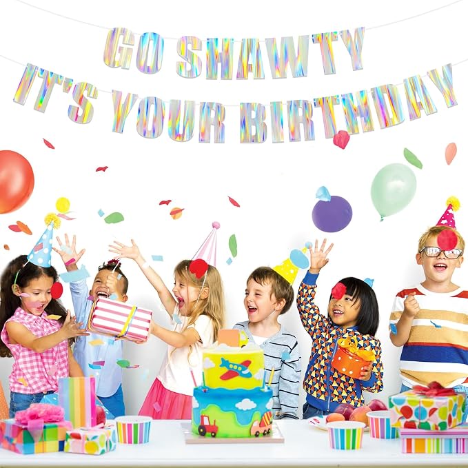 Iridescent Go Shawty It’s Your Birthday Pre-Strung Hip Hop Theme Banner — Funny - Image 6
