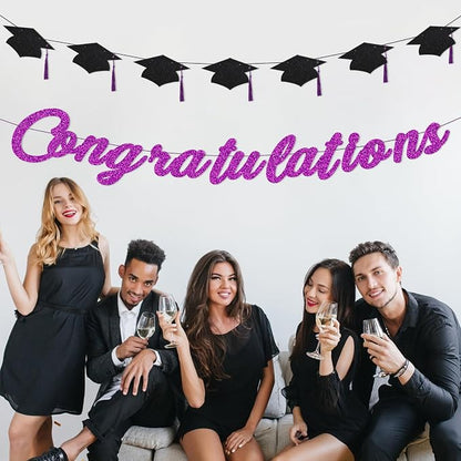 Congratulations Banner Pre-Strung Grad Cap Banner Graduation Decorations 2026 2 - Image 7
