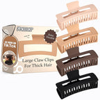 FRAMAR Extra Large Claw Clips For Thick Hair – Hair Claws Pack, Large Hair Clips For Thick Hair, Claw Clip Pack, Hairclips, Hairclips. For Women, Ganchos Para El Cabello – Non Slip Matte Finish