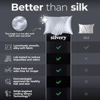 Silvery Restcool™ Silver Infused Cooling Pillowcase Set - 2 Pack Self-Cooling Pillowcases with Silvery Technology™ for Hot Sleepers & Night Sweats (Gray, King (U.S. Standard))