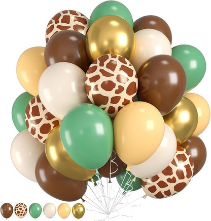 Jungle Safari Balloons for Woodland Birthday Decorations | Sage green, by FunHot