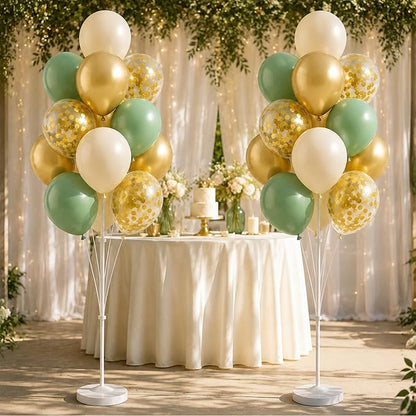 Sage Green Gold Balloon Column Stand Kit - Image 6