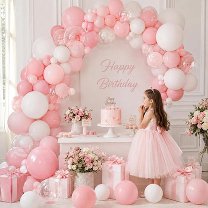 HILAVO Dusty Pink Balloons 12 Inch Blush Pastel Light Baby Pink and White Latex - Image 6