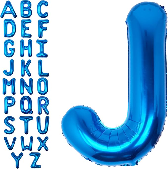 40 Inch Blue Letter J Balloon Big Foil Helium Letter Balloons A-Z | Giant Large by SULALABOO