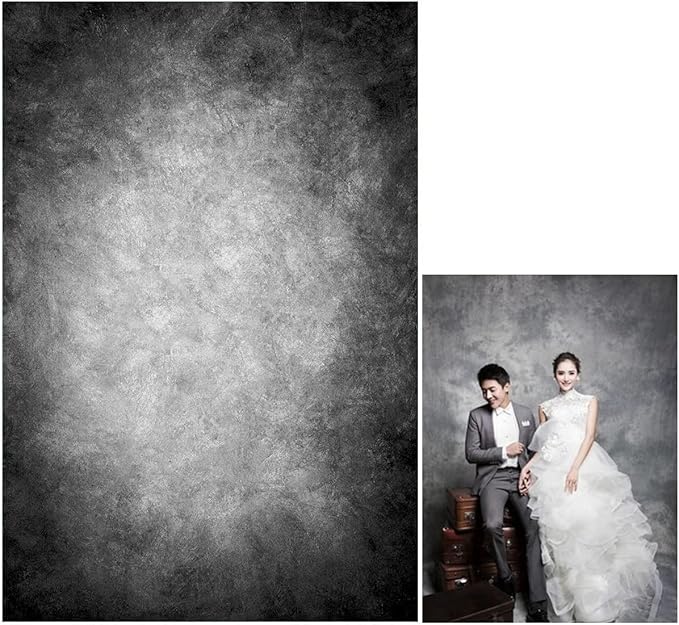 8x10ft Abstract Black Gray Portrait Photography Backdrops Photo Studio Prop by HMTFOTO