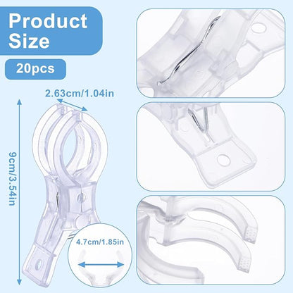 20pcs Balloon Arch Clips Transparent Large Plastic Backdrop Clips Spring Clamps - Image 2