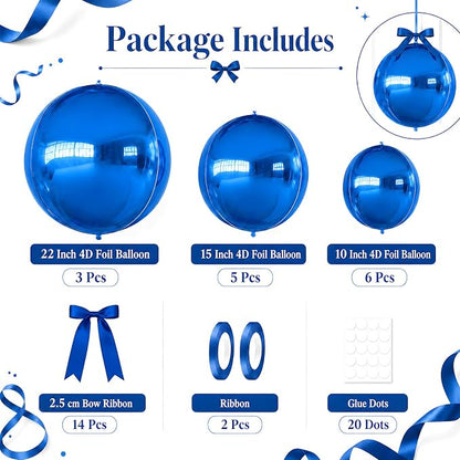 Dark Blue Round Foil Balloons - Image 2