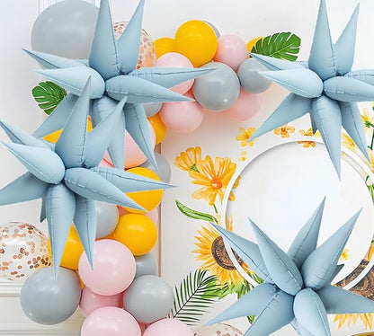Matte Blue 20' Water Drop Foil Cone Mylar Balloons Matte Blue Star Balloons - Image 5