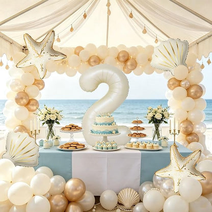 5 Pcs Starfish Seashell Balloons Set Under the Sea Party Decorations | 40 Inch - Image 5